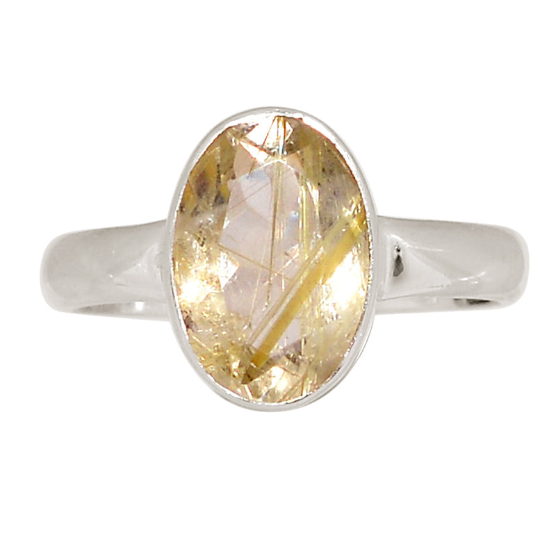 Golden Rutile Faceted Ring - GRFR407