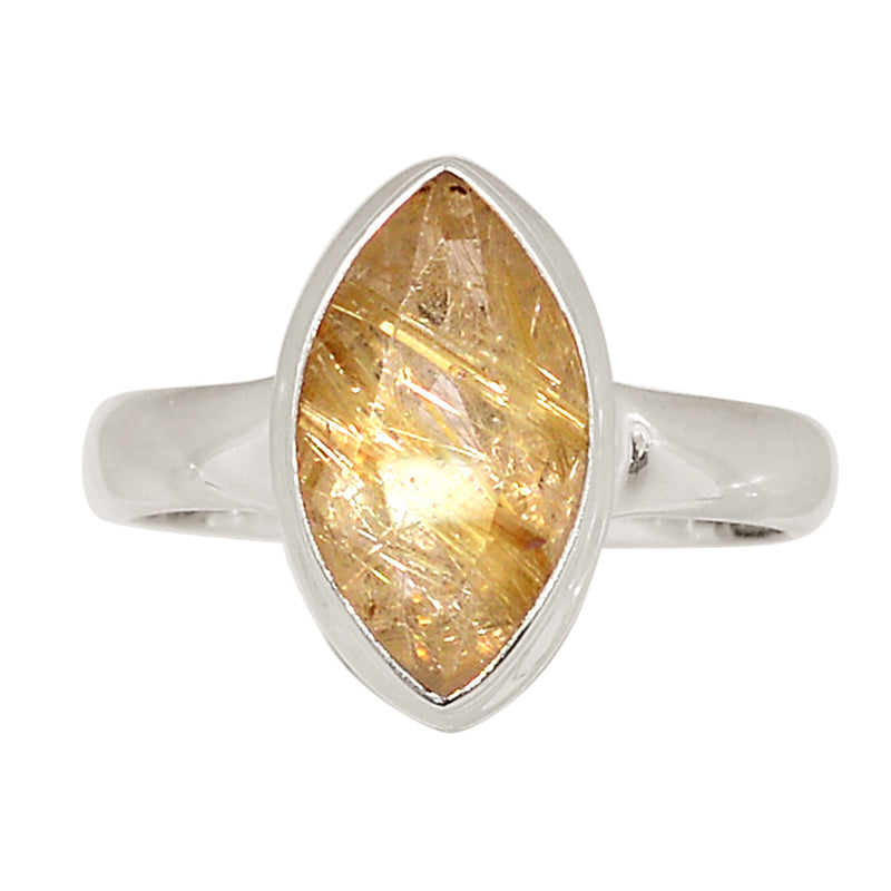 Golden Rutile Faceted Ring - GRFR408