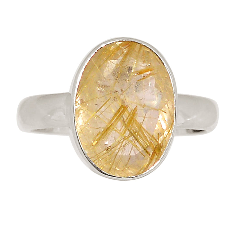 Golden Rutile Faceted Ring - GRFR410