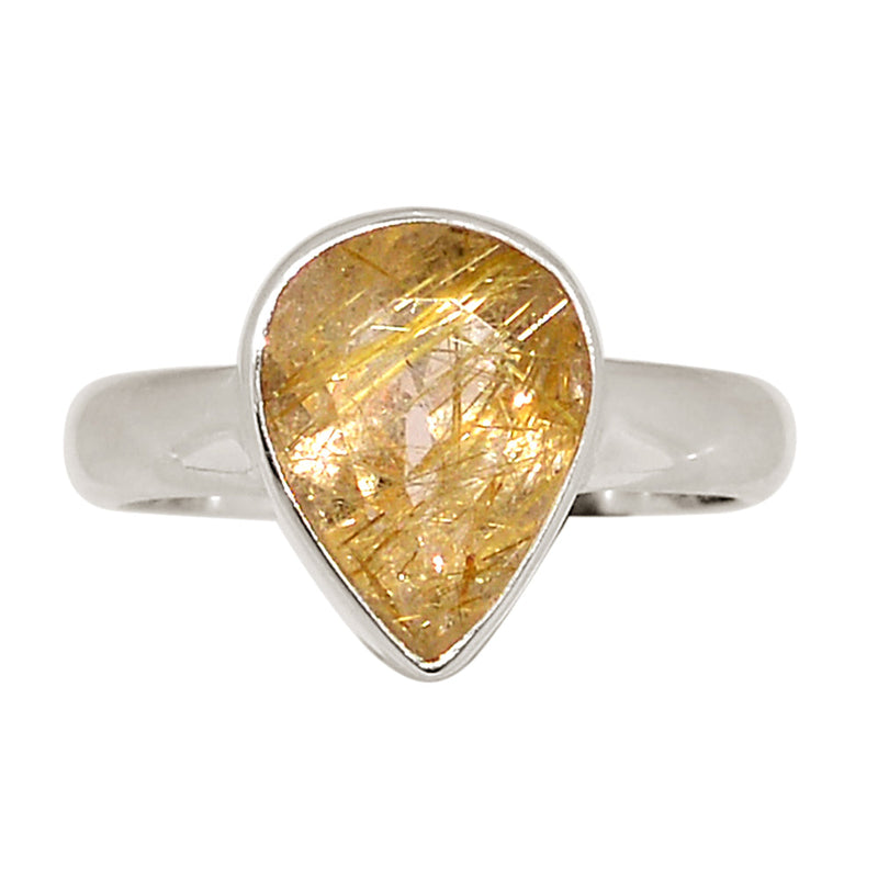 Golden Rutile Faceted Ring - GRFR411