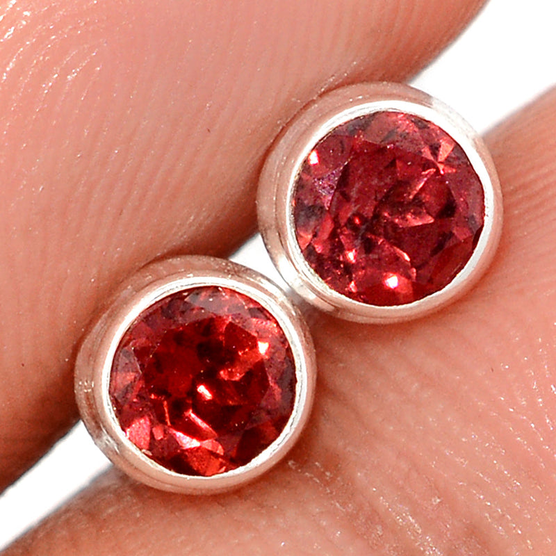 Garnet Faceted Studs - GRFS709