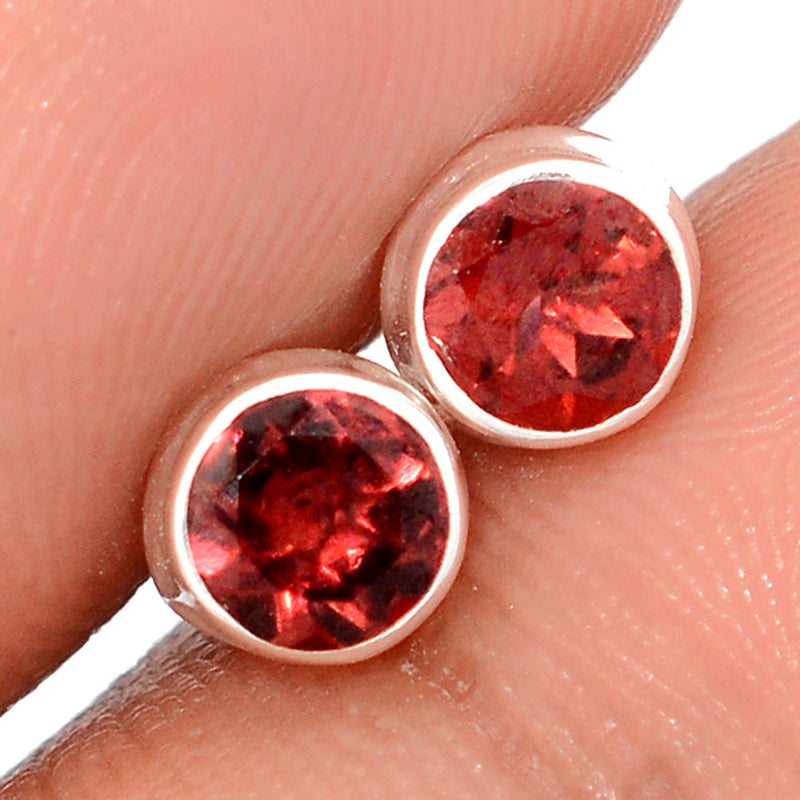 Garnet Faceted Studs - GRFS720