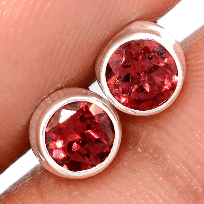 Garnet Faceted Studs - GRFS738