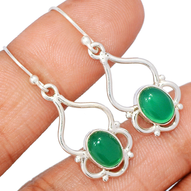 1.3" Green Onyx Earrings - GROE469