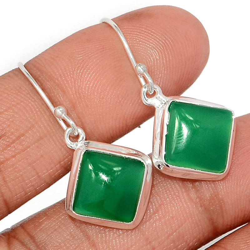 1.3" Green Onyx Earrings - GROE475