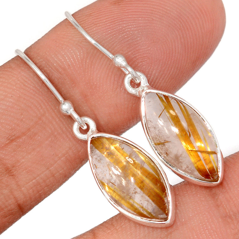 1.3" Golden Rutile Earrings - GRUE410