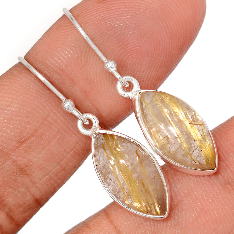 1.3" Golden Rutile Earrings - GRUE412
