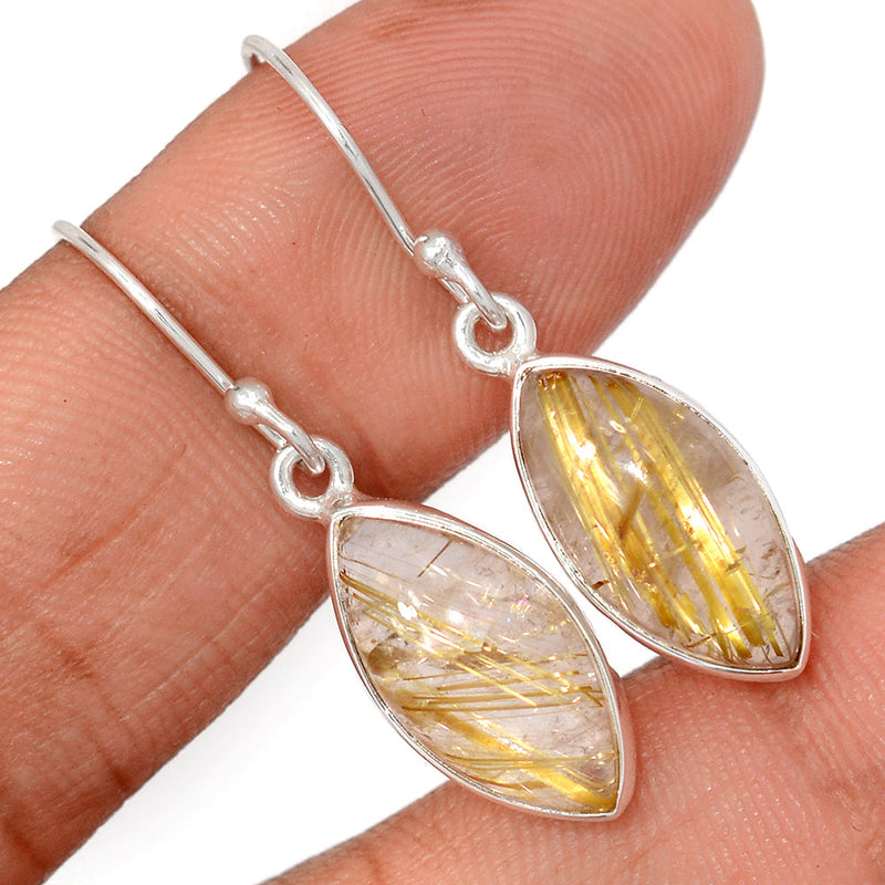 1.3" Golden Rutile Earrings - GRUE414