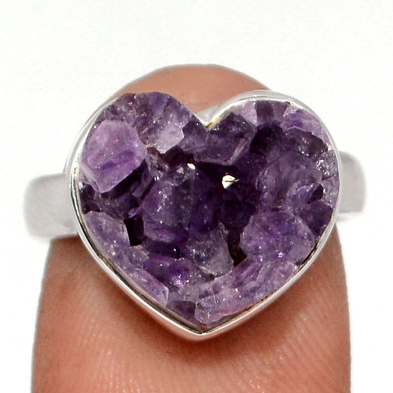 Heart Amethyst Cluster Uruguay Druzy Ring - HADR335