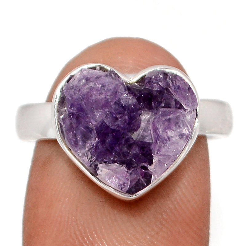 Heart Amethyst Cluster Uruguay Druzy Ring - HADR339
