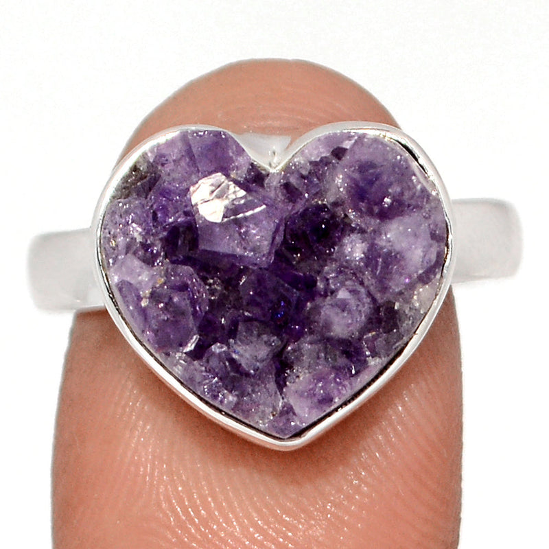 Heart Amethyst Cluster Uruguay Druzy Ring - HADR355