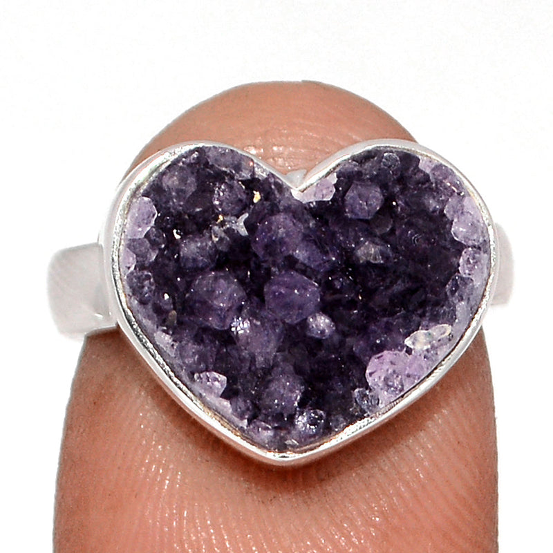 Heart Amethyst Cluster Uruguay Druzy Ring - HADR360