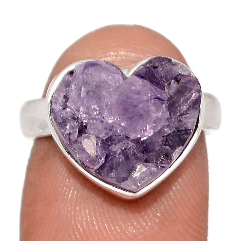 Heart Amethyst Cluster Uruguay Druzy Ring - HADR363