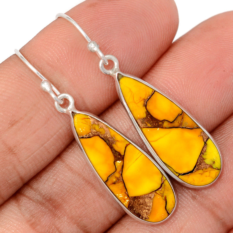 1.7" Honey Dahlia Turquoise Earrings - HDTE10