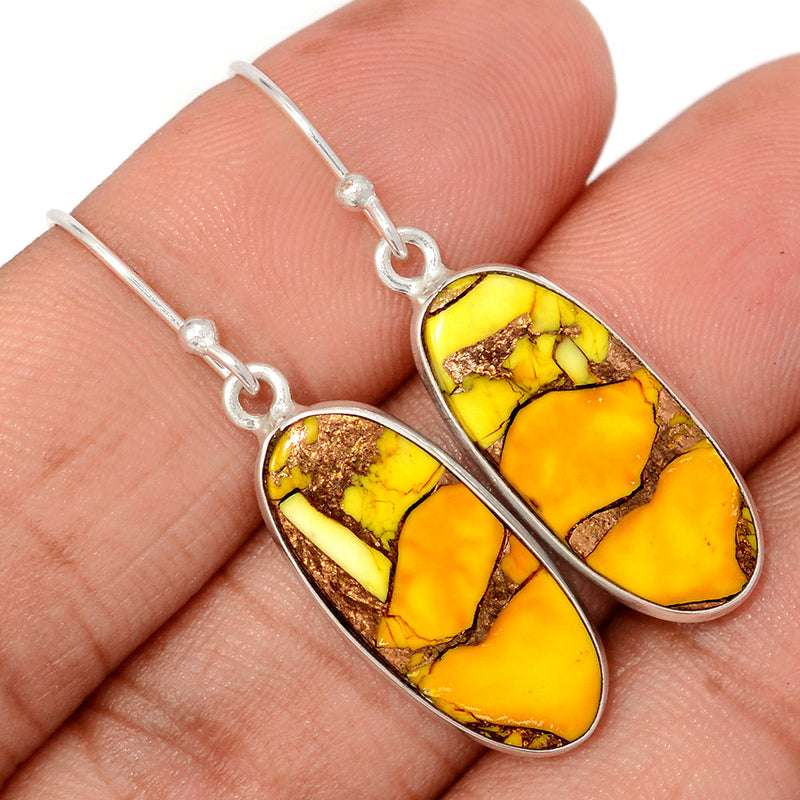1.6" Honey Dahlia Turquoise Earrings - HDTE11