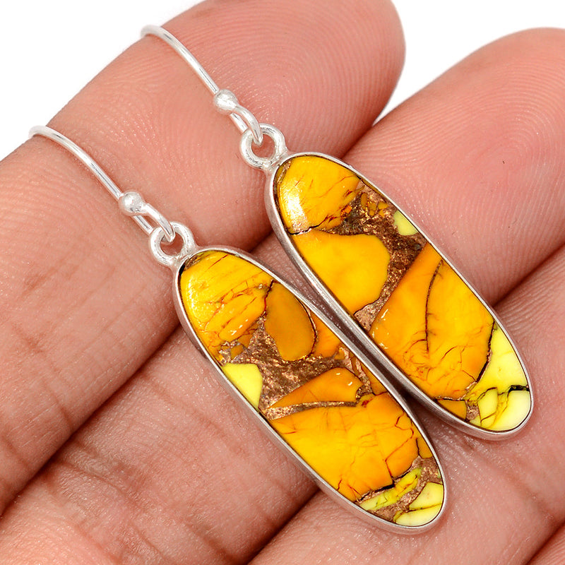 1.7" Honey Dahlia Turquoise Earrings - HDTE12