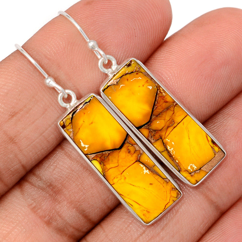 1.7" Honey Dahlia Turquoise Earrings - HDTE14