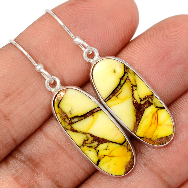 1.6" Honey Dahlia Turquoise Earrings - HDTE15