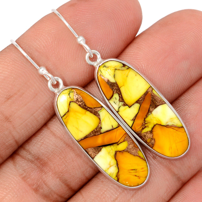 1.7" Honey Dahlia Turquoise Earrings - HDTE17