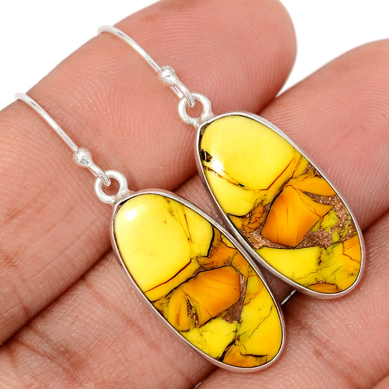 1.6" Honey Dahlia Turquoise Earrings - HDTE1