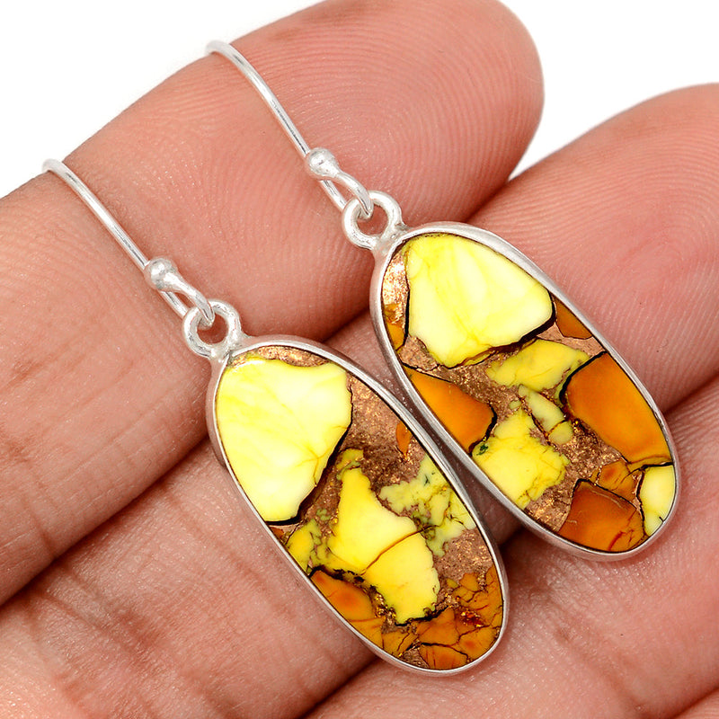 1.6" Honey Dahlia Turquoise Earrings - HDTE21