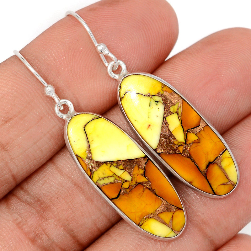 1.7" Honey Dahlia Turquoise Earrings - HDTE24