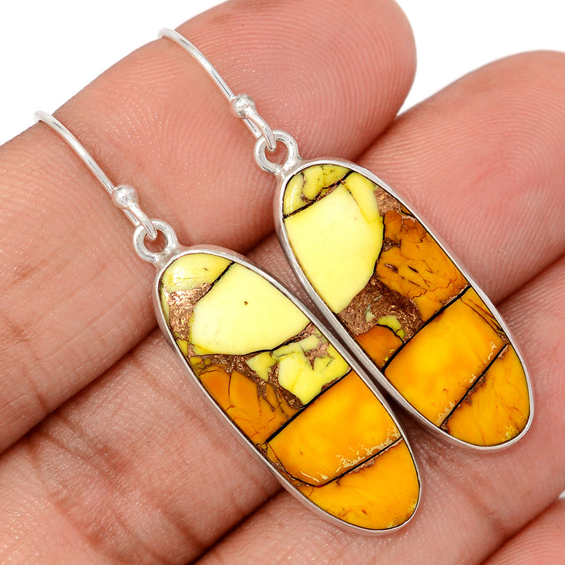 1.7" Honey Dahlia Turquoise Earrings - HDTE26