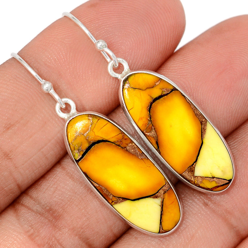 1.7" Honey Dahlia Turquoise Earrings - HDTE28