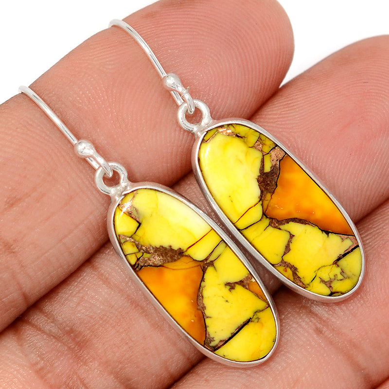 1.6" Honey Dahlia Turquoise Earrings - HDTE29