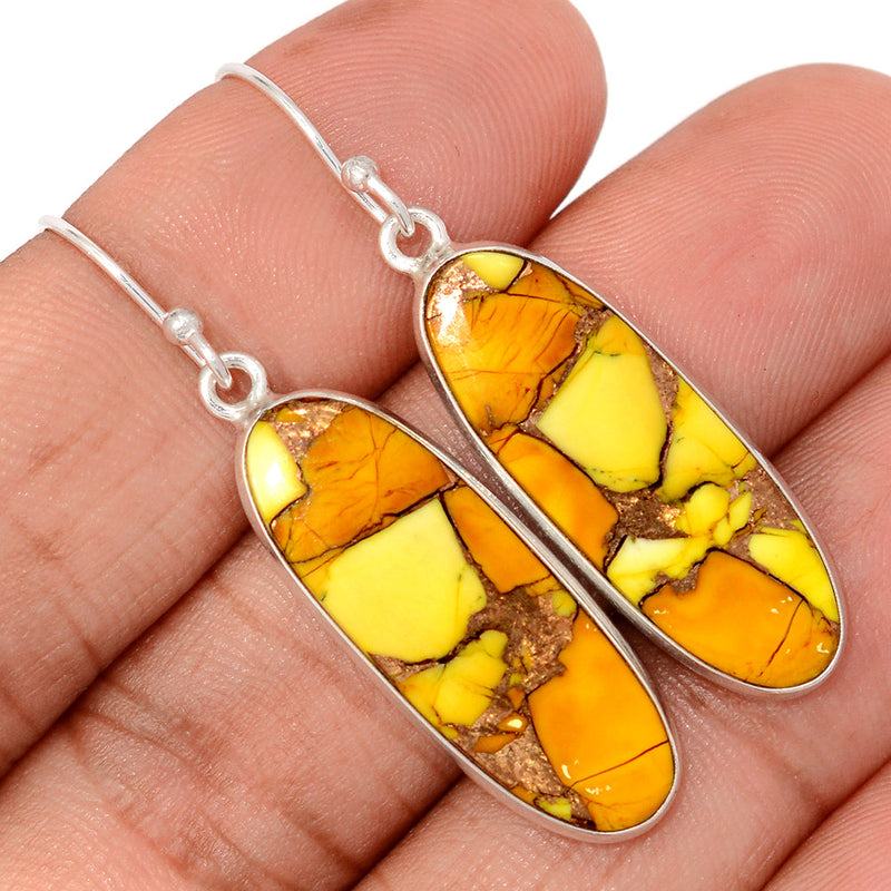 1.8" Honey Dahlia Turquoise Earrings - HDTE30