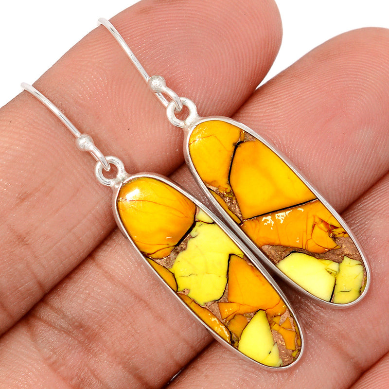 1.7" Honey Dahlia Turquoise Earrings - HDTE32