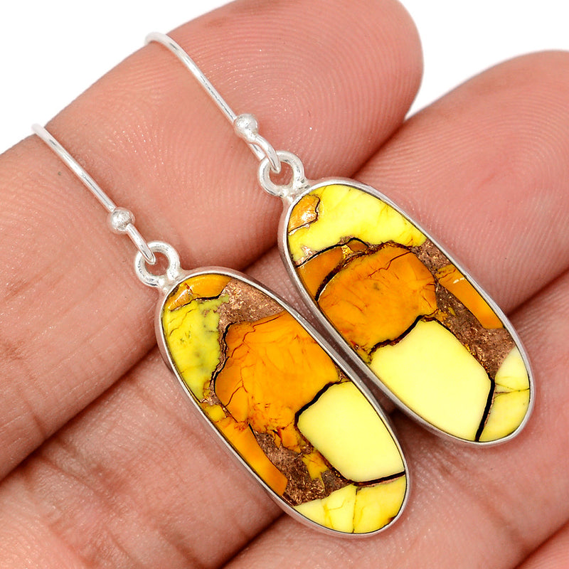 1.6" Honey Dahlia Turquoise Earrings - HDTE33