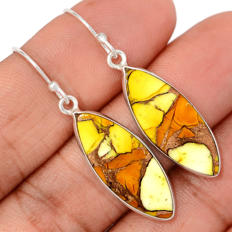 1.6" Honey Dahlia Turquoise Earrings - HDTE34