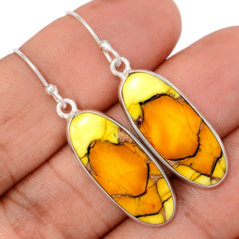 1.6" Honey Dahlia Turquoise Earrings - HDTE35