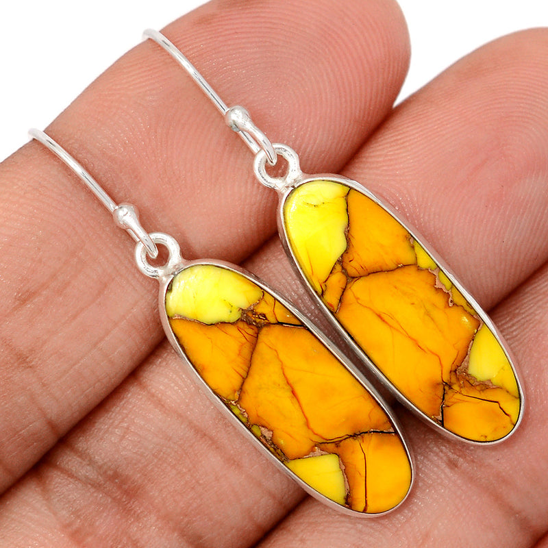 1.6" Honey Dahlia Turquoise Earrings - HDTE37