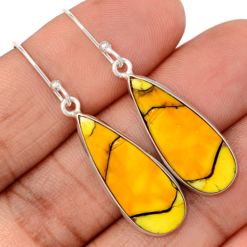 1.7" Honey Dahlia Turquoise Earrings - HDTE39