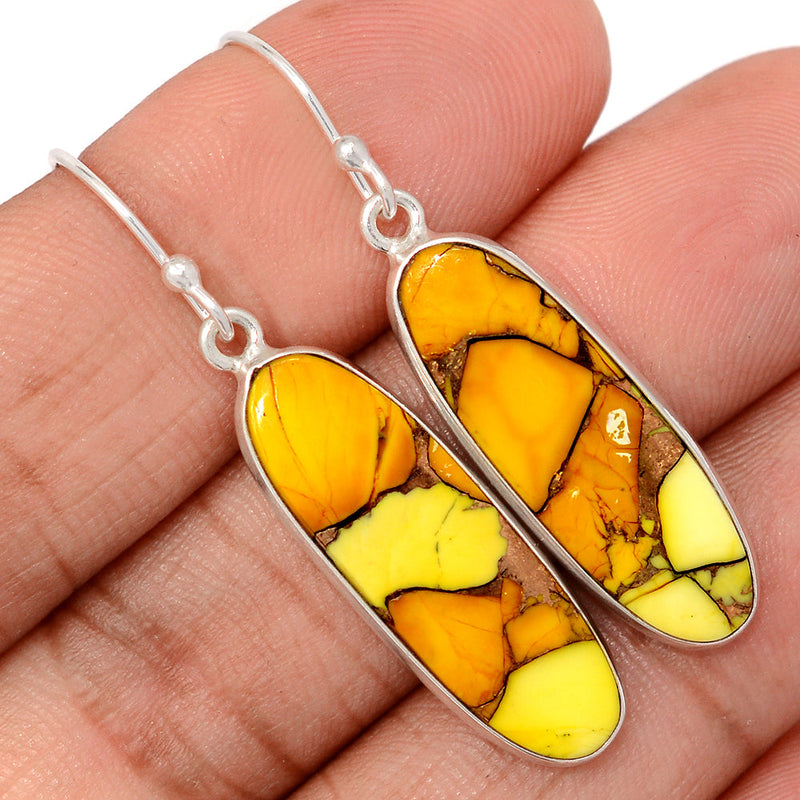 1.7" Honey Dahlia Turquoise Earrings - HDTE3
