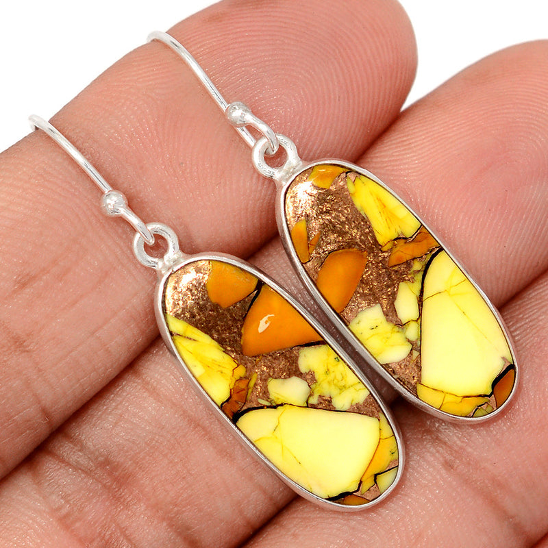 1.6" Honey Dahlia Turquoise Earrings - HDTE40
