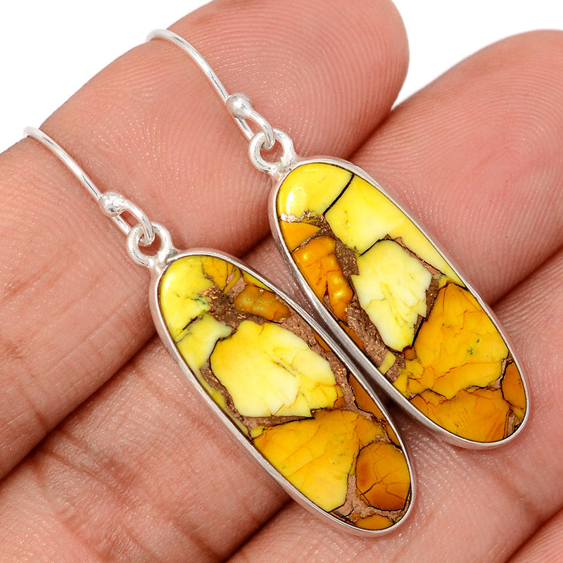 1.7" Honey Dahlia Turquoise Earrings - HDTE41