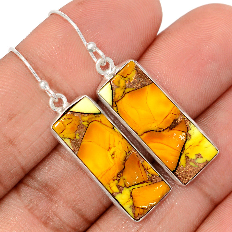 1.7" Honey Dahlia Turquoise Earrings - HDTE5