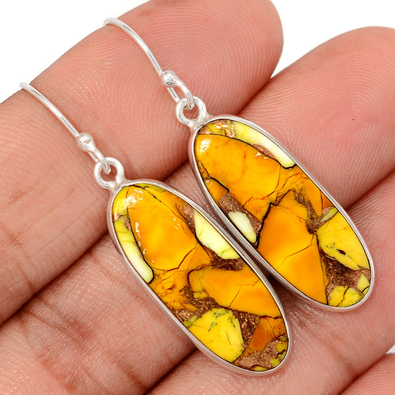 1.7" Honey Dahlia Turquoise Earrings - HDTE9