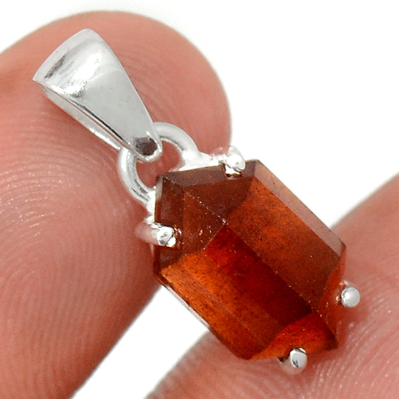 0.8" Claw - Hessonite Garnet Faceted Pendants - HFGP287