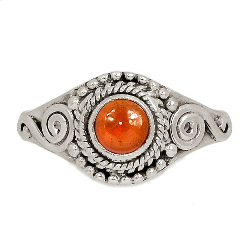 Small Filigree - Hessonite Garnet Cabochon Ring - HGCR224