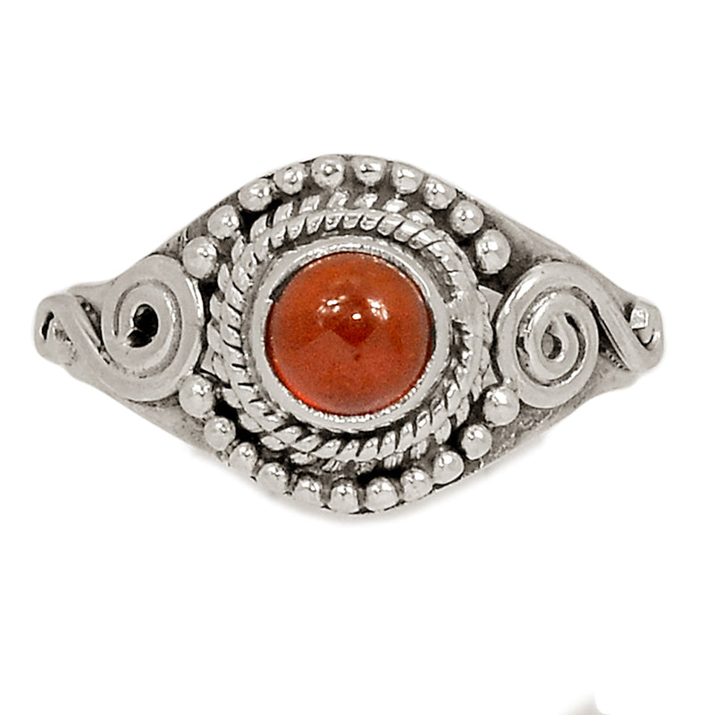 Small Filigree - Hessonite Garnet Cabochon Ring - HGCR225