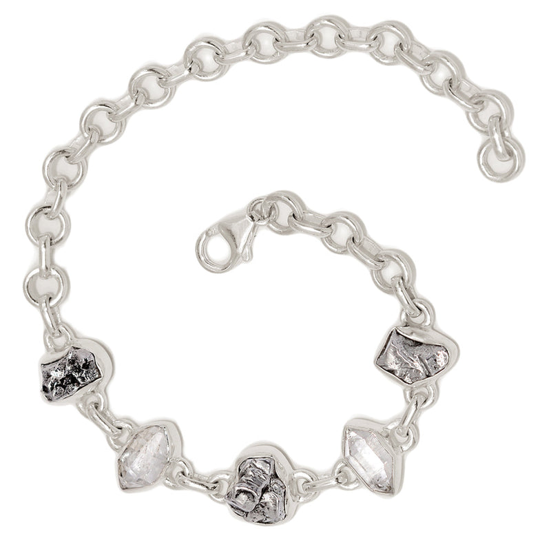 8.2" Herkimer Diamond & Meteorite Campo Del Cielo Bracelets - HKDB297
