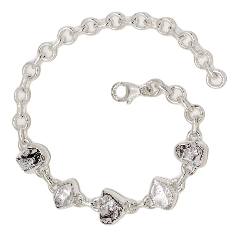 8.2" Herkimer Diamond & Meteorite Campo Del Cielo Bracelets - HKDB301