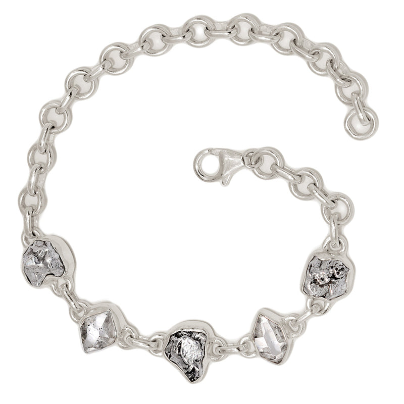8.2" Herkimer Diamond & Meteorite Campo Del Cielo Bracelets - HKDB304