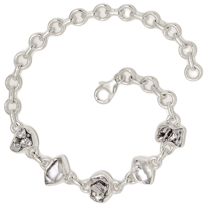 8.2" Herkimer Diamond & Meteorite Campo Del Cielo Bracelets - HKDB305