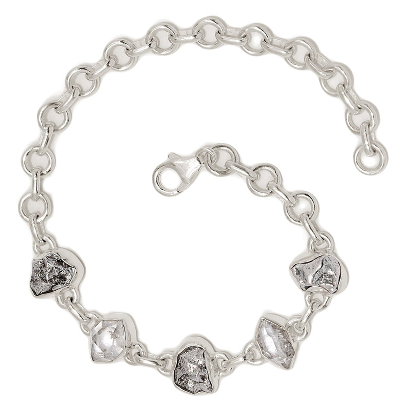 8.2" Herkimer Diamond & Meteorite Campo Del Cielo Bracelets - HKDB306
