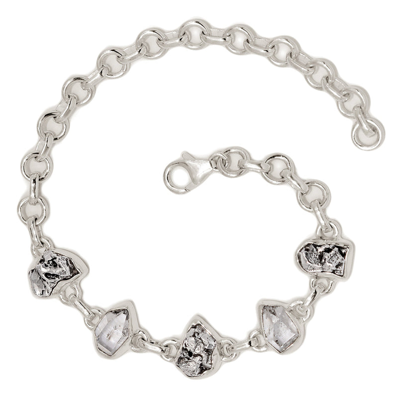 8.2" Herkimer Diamond & Meteorite Campo Del Cielo Bracelets - HKDB307